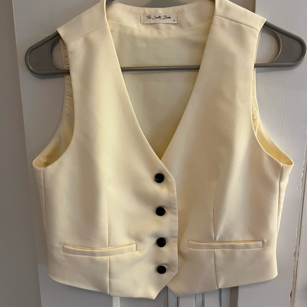 Cream Buttoned Vest from The Salty Babe (boutique)